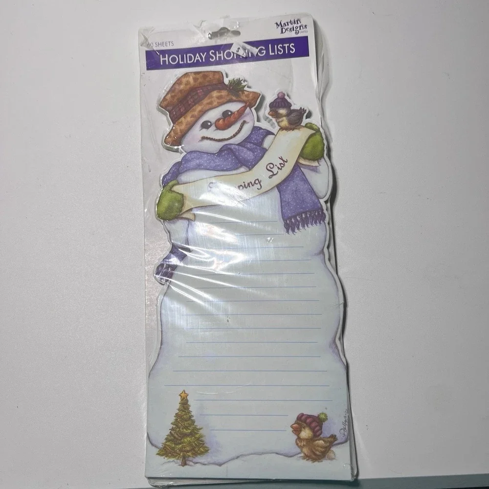 Vtg Martin Designs‎ Ltd Holiday Shopping List Notepad Snowman